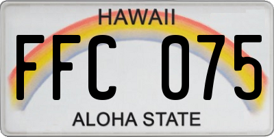HI license plate FFC075