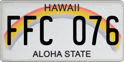 HI license plate FFC076