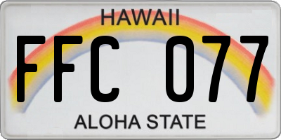 HI license plate FFC077