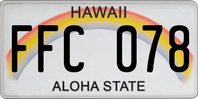 HI license plate FFC078