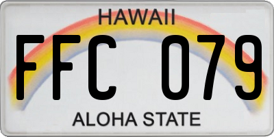 HI license plate FFC079