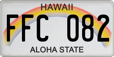 HI license plate FFC082