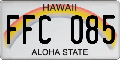 HI license plate FFC085