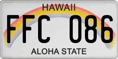 HI license plate FFC086