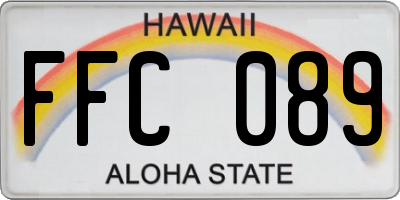 HI license plate FFC089