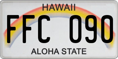 HI license plate FFC090