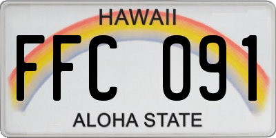HI license plate FFC091
