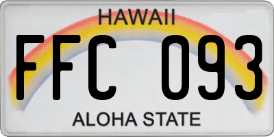 HI license plate FFC093