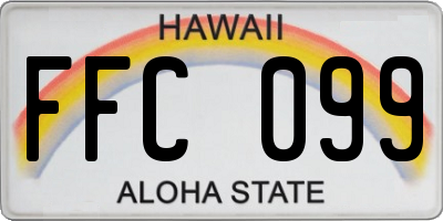 HI license plate FFC099
