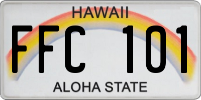 HI license plate FFC101