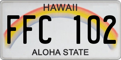HI license plate FFC102