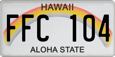 HI license plate FFC104