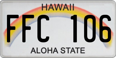 HI license plate FFC106