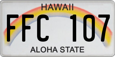 HI license plate FFC107