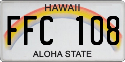 HI license plate FFC108