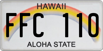 HI license plate FFC110
