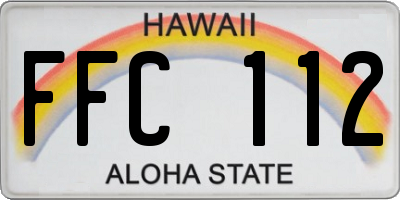 HI license plate FFC112