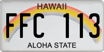HI license plate FFC113