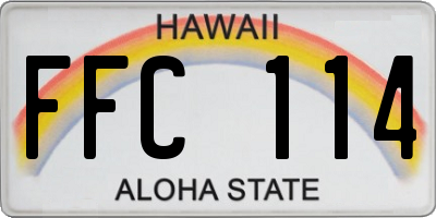 HI license plate FFC114