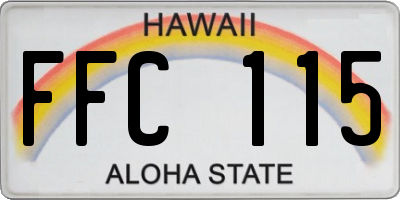 HI license plate FFC115