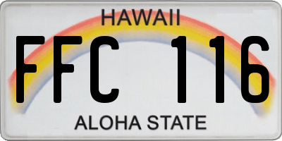 HI license plate FFC116