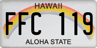 HI license plate FFC119