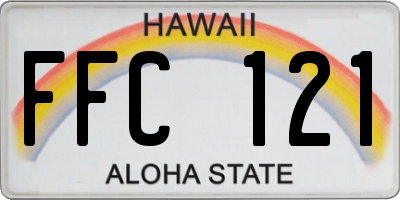 HI license plate FFC121
