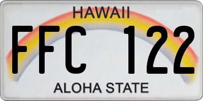 HI license plate FFC122