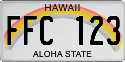 HI license plate FFC123