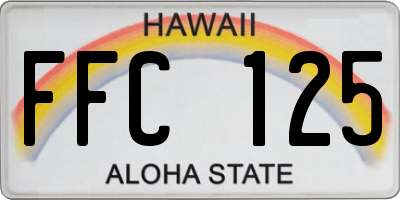 HI license plate FFC125