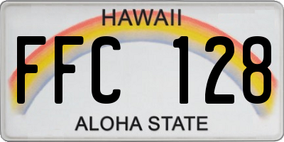 HI license plate FFC128