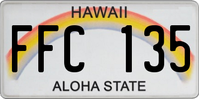 HI license plate FFC135