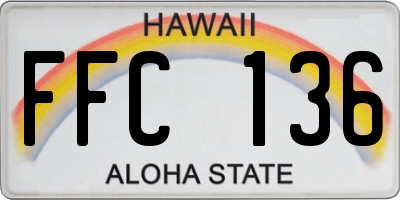 HI license plate FFC136