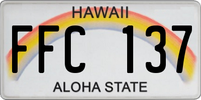 HI license plate FFC137