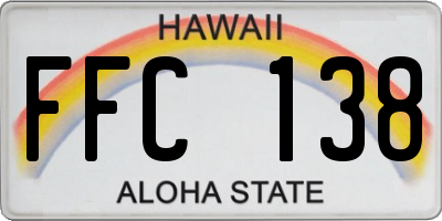 HI license plate FFC138