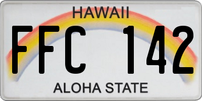 HI license plate FFC142