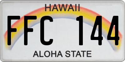 HI license plate FFC144