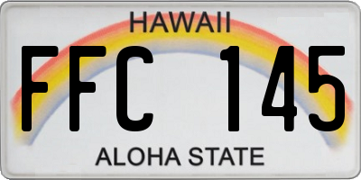 HI license plate FFC145