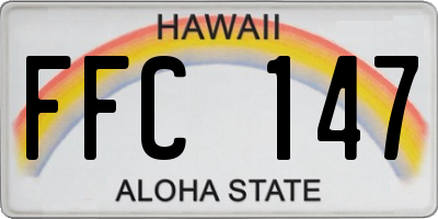 HI license plate FFC147