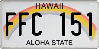 HI license plate FFC151