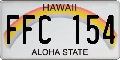 HI license plate FFC154