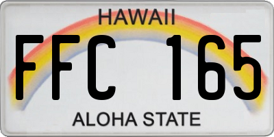 HI license plate FFC165