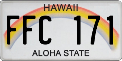 HI license plate FFC171