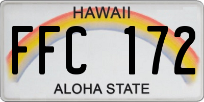 HI license plate FFC172
