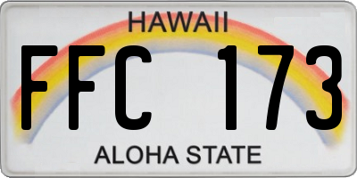 HI license plate FFC173