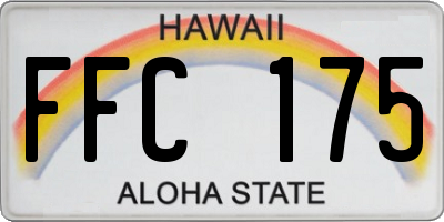 HI license plate FFC175