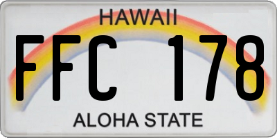 HI license plate FFC178
