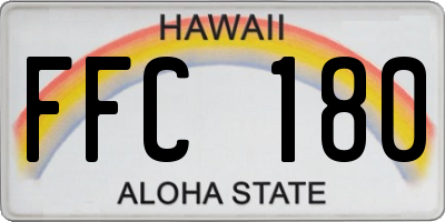 HI license plate FFC180