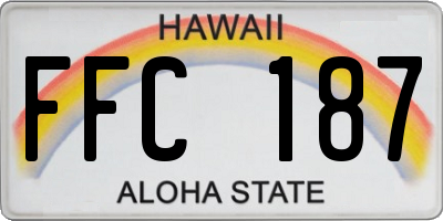 HI license plate FFC187