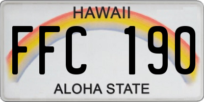 HI license plate FFC190